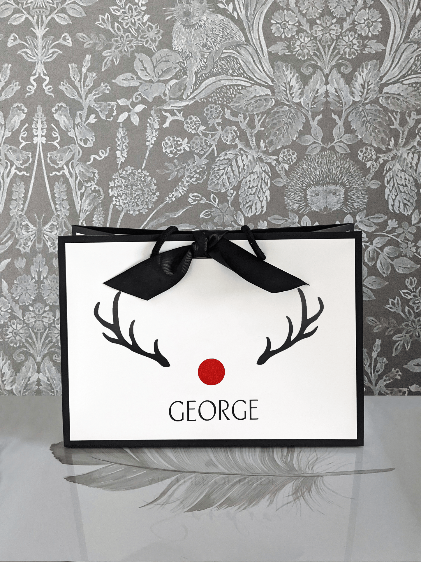 Christmas Gift Bag - Red Nose Reindeer - ADC Crafts