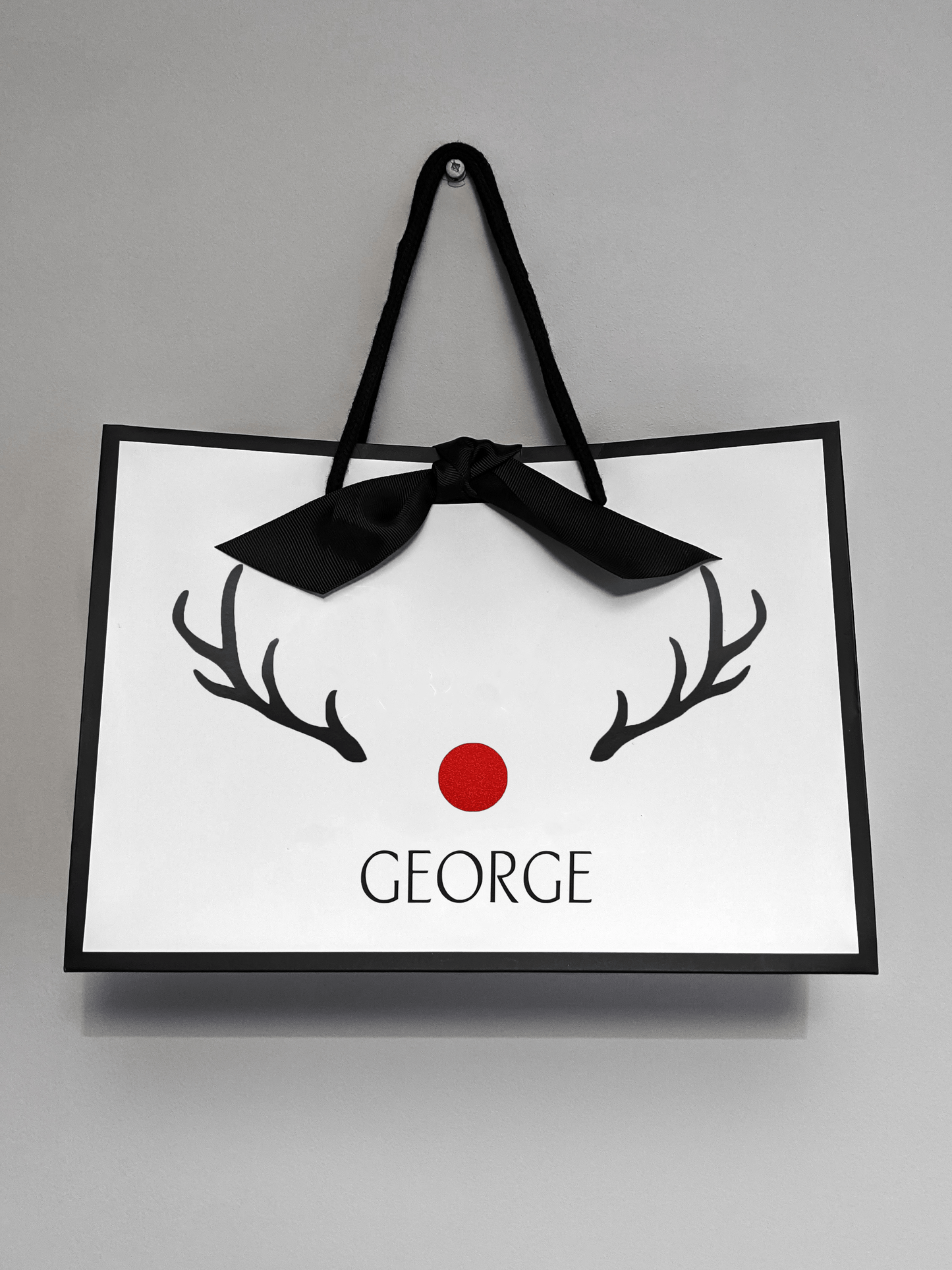 Christmas Gift Bag - Red Nose Reindeer - ADC Crafts