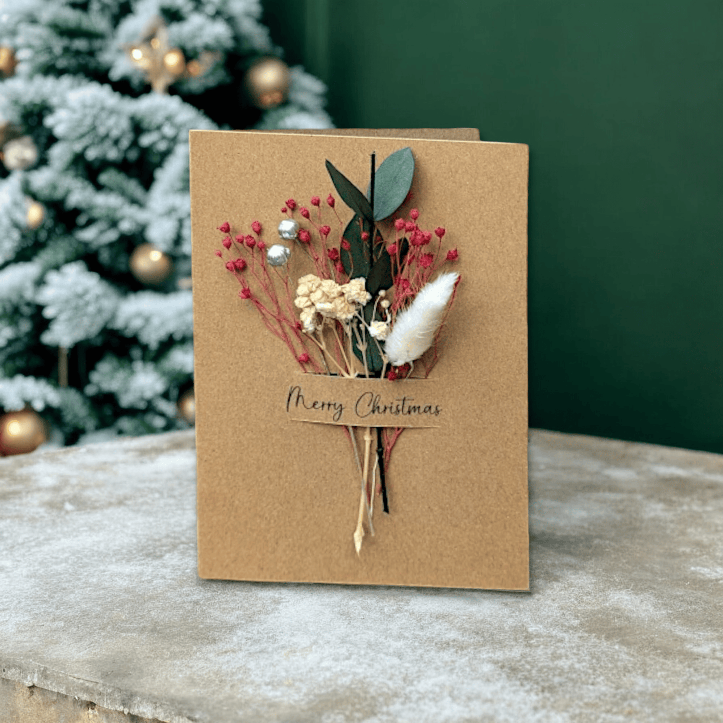 Christmas Card - Dried Flowers - ADC Crafts