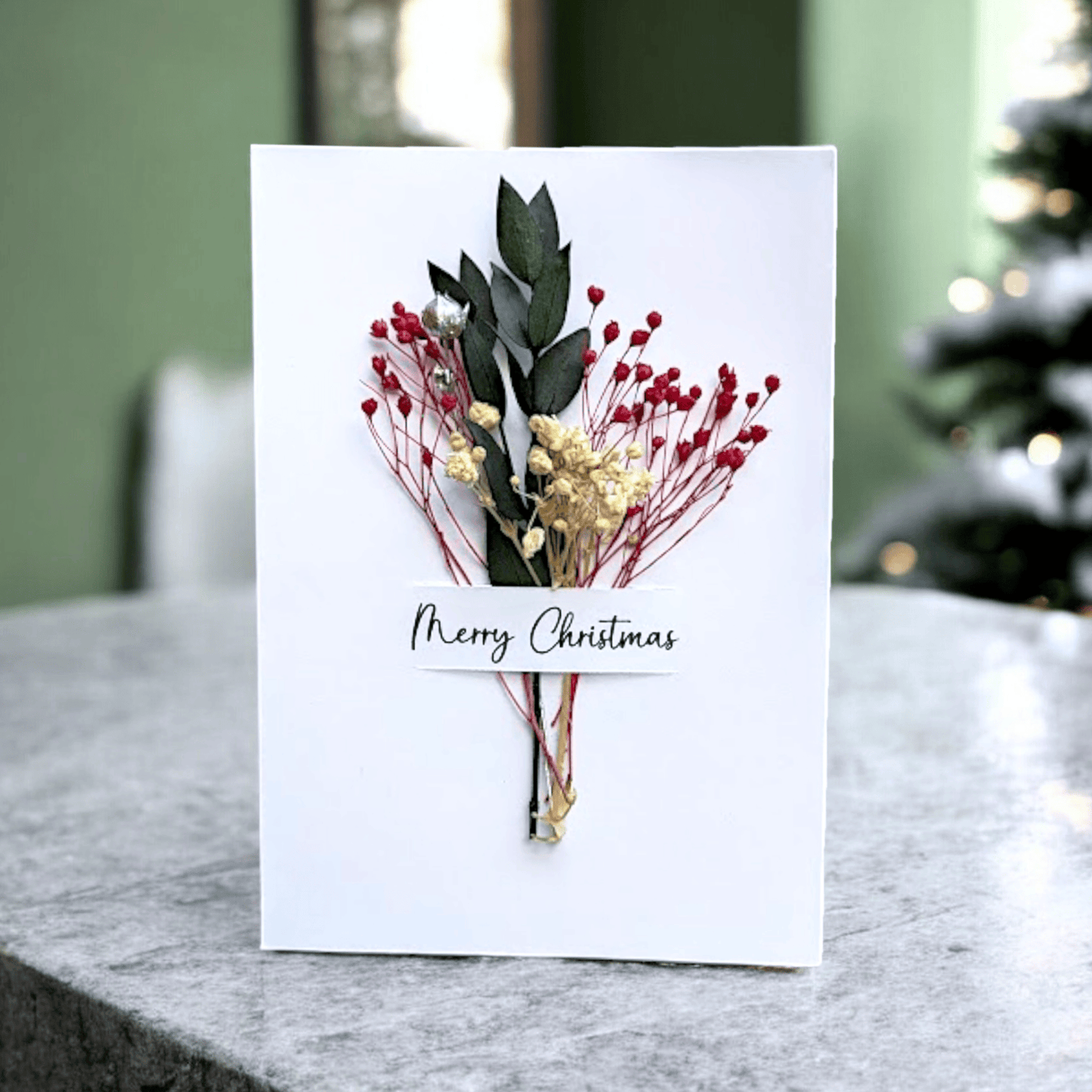 Christmas Card - Dried Flowers - ADC Crafts