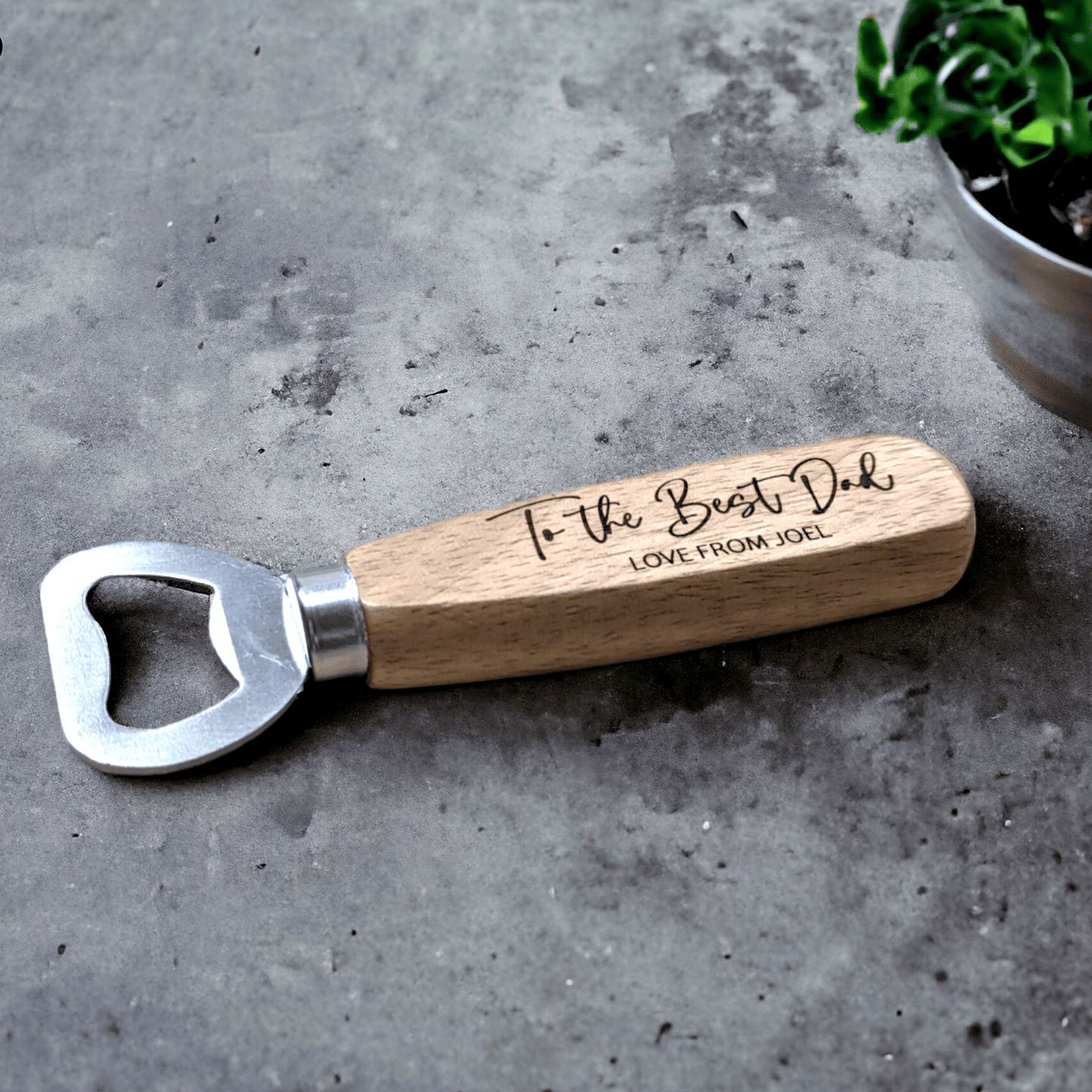 Wooden bottle opener best dad gift personalised
