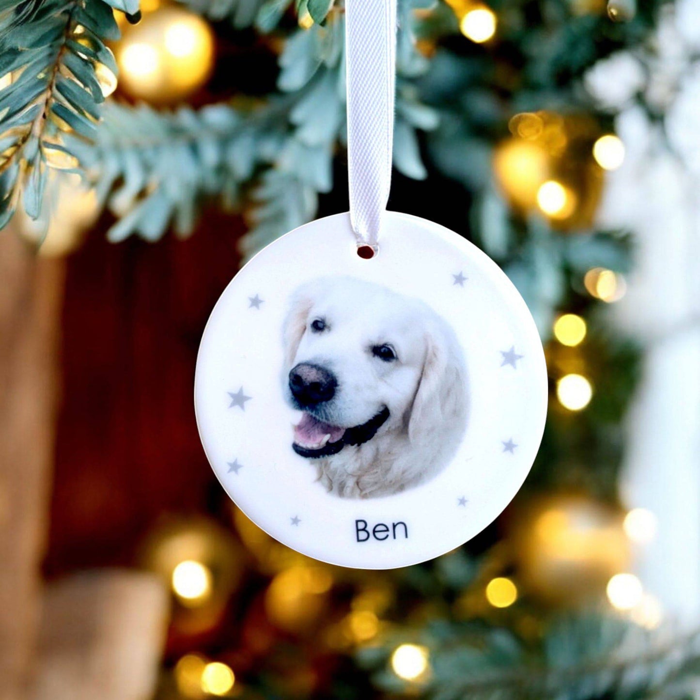 Personalised Pet Bauble with Stars - ADC Crafts