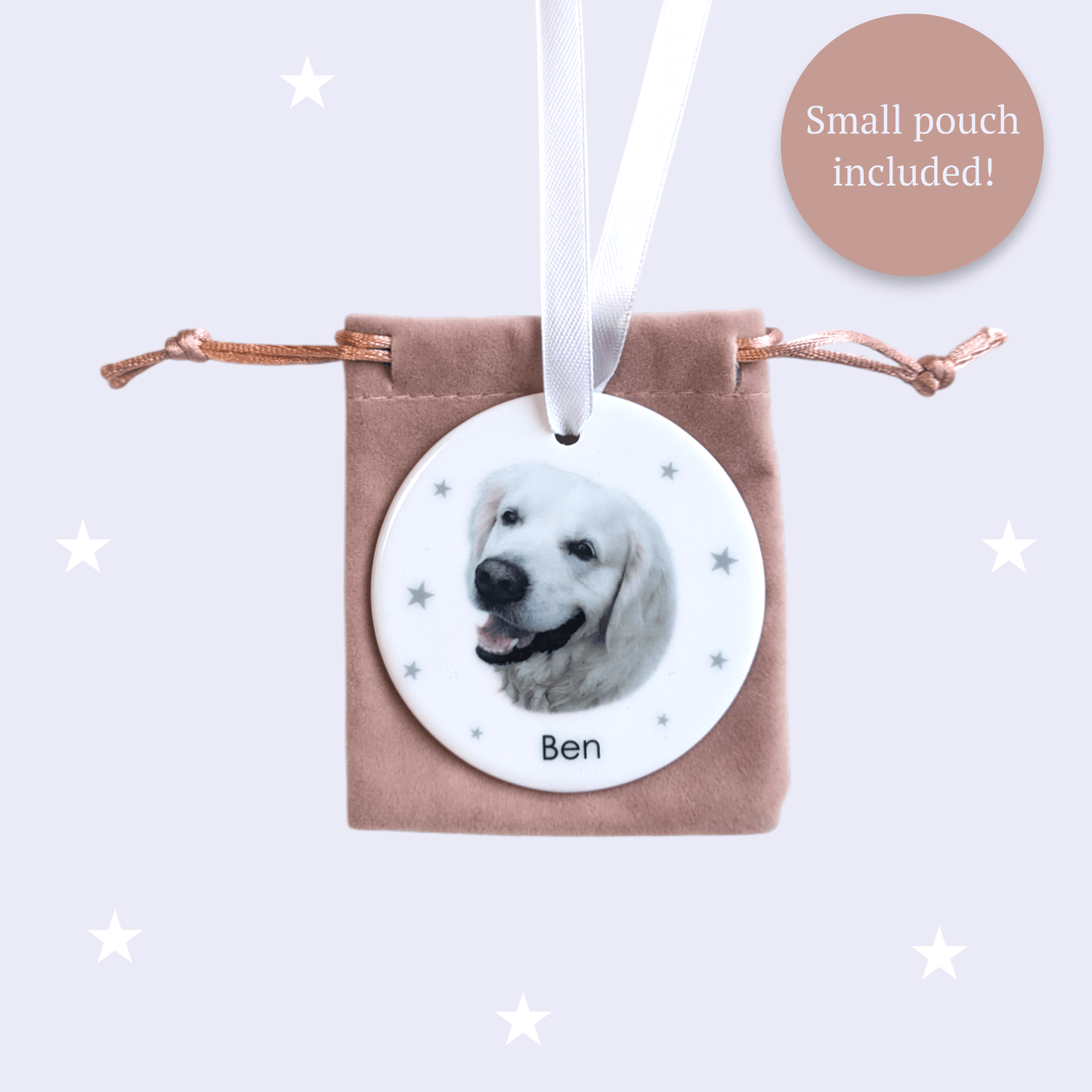 Personalised Pet Bauble with Stars - ADC Crafts