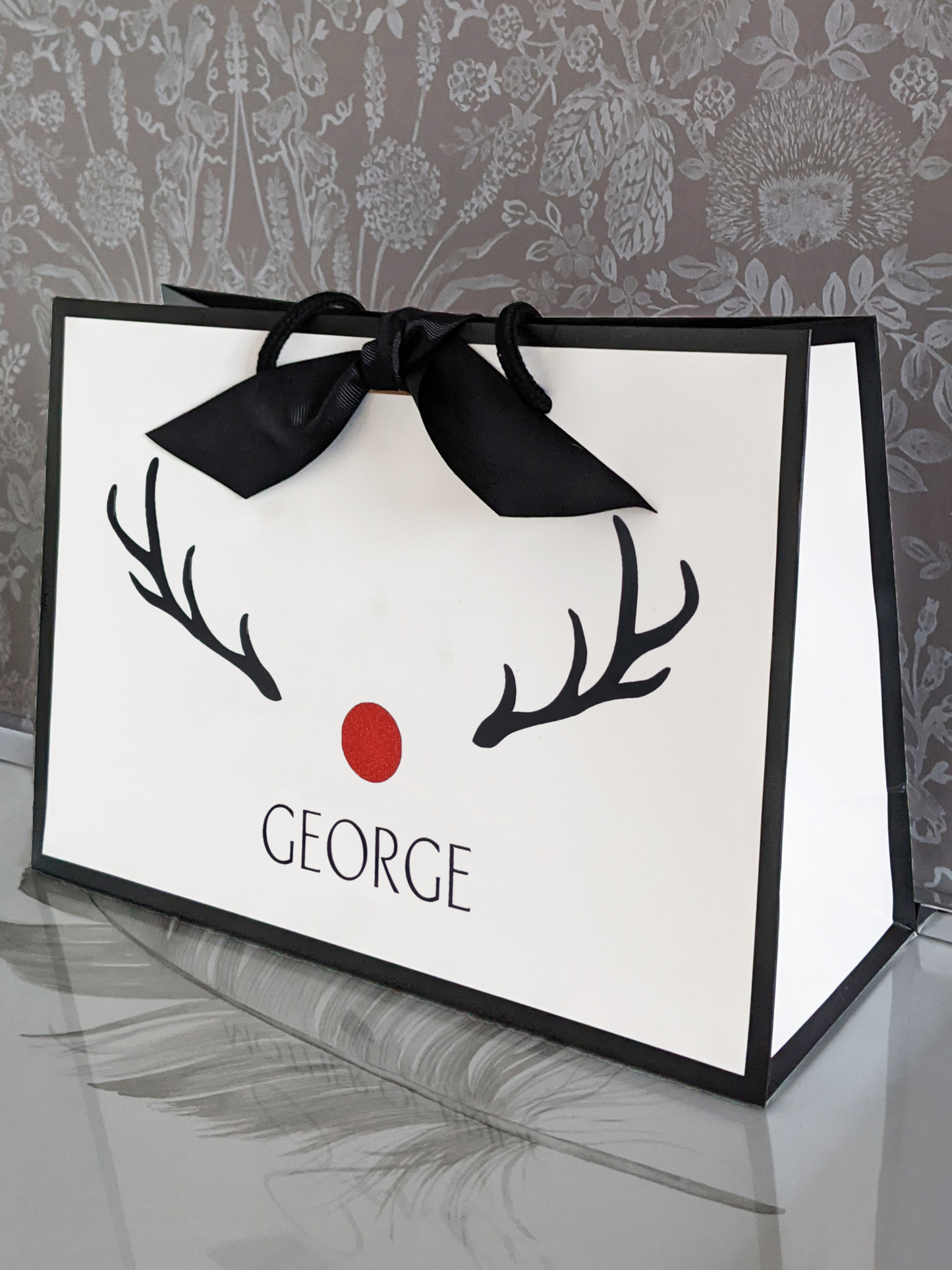 Christmas Gift Bag - Red Nose Reindeer