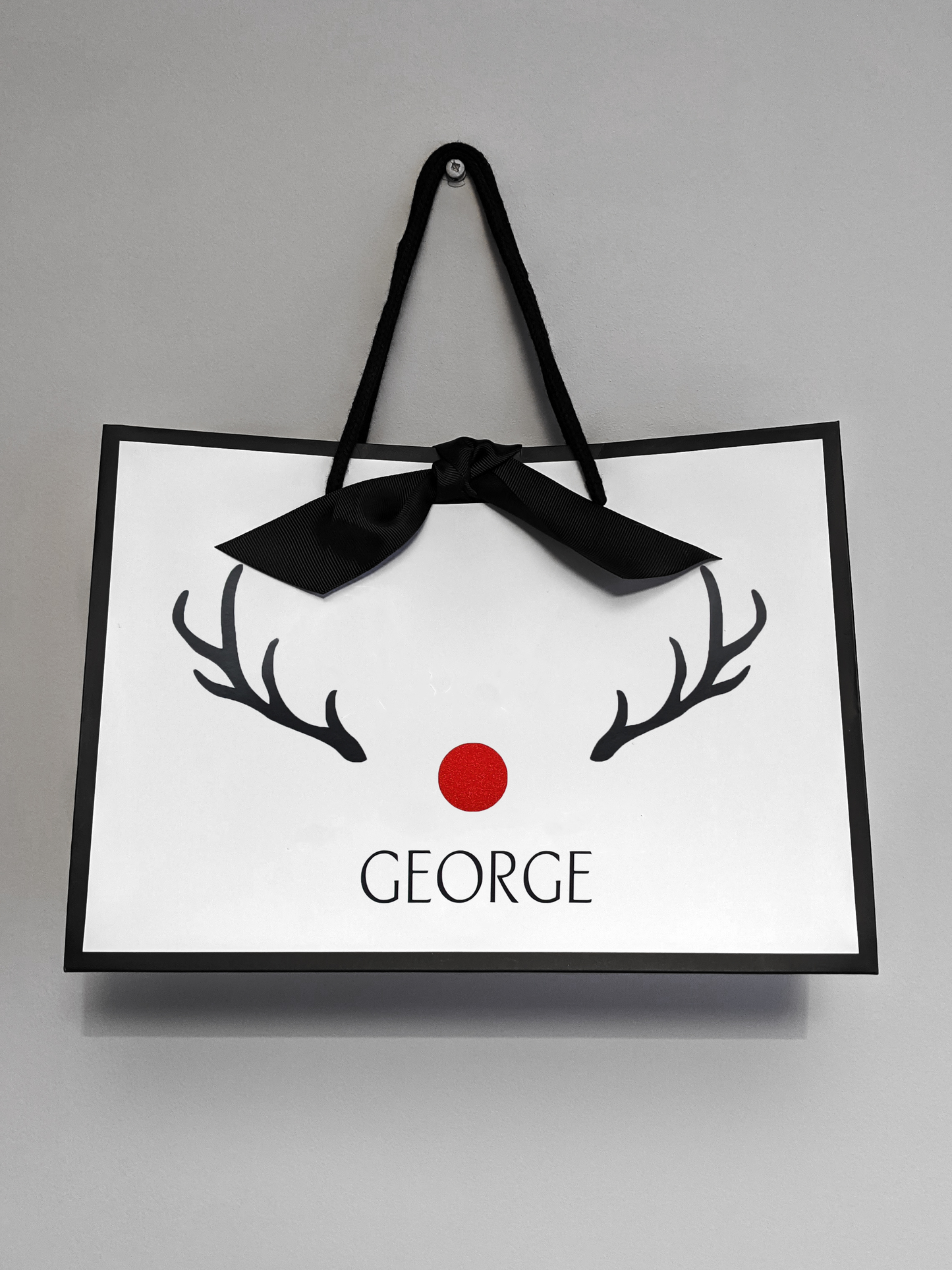 Christmas Gift Bag - Red Nose Reindeer