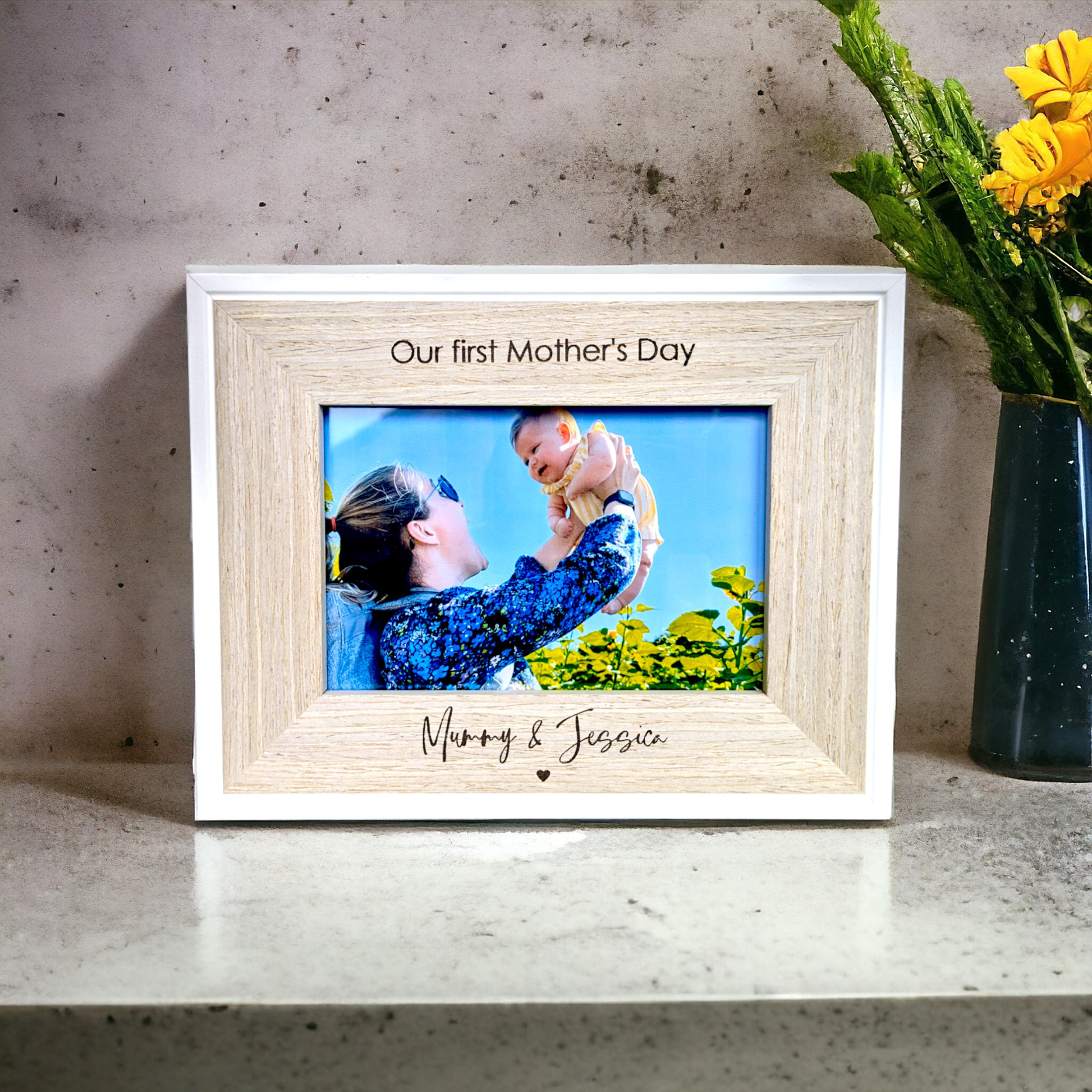 personalised engraved wooden mothers day frame