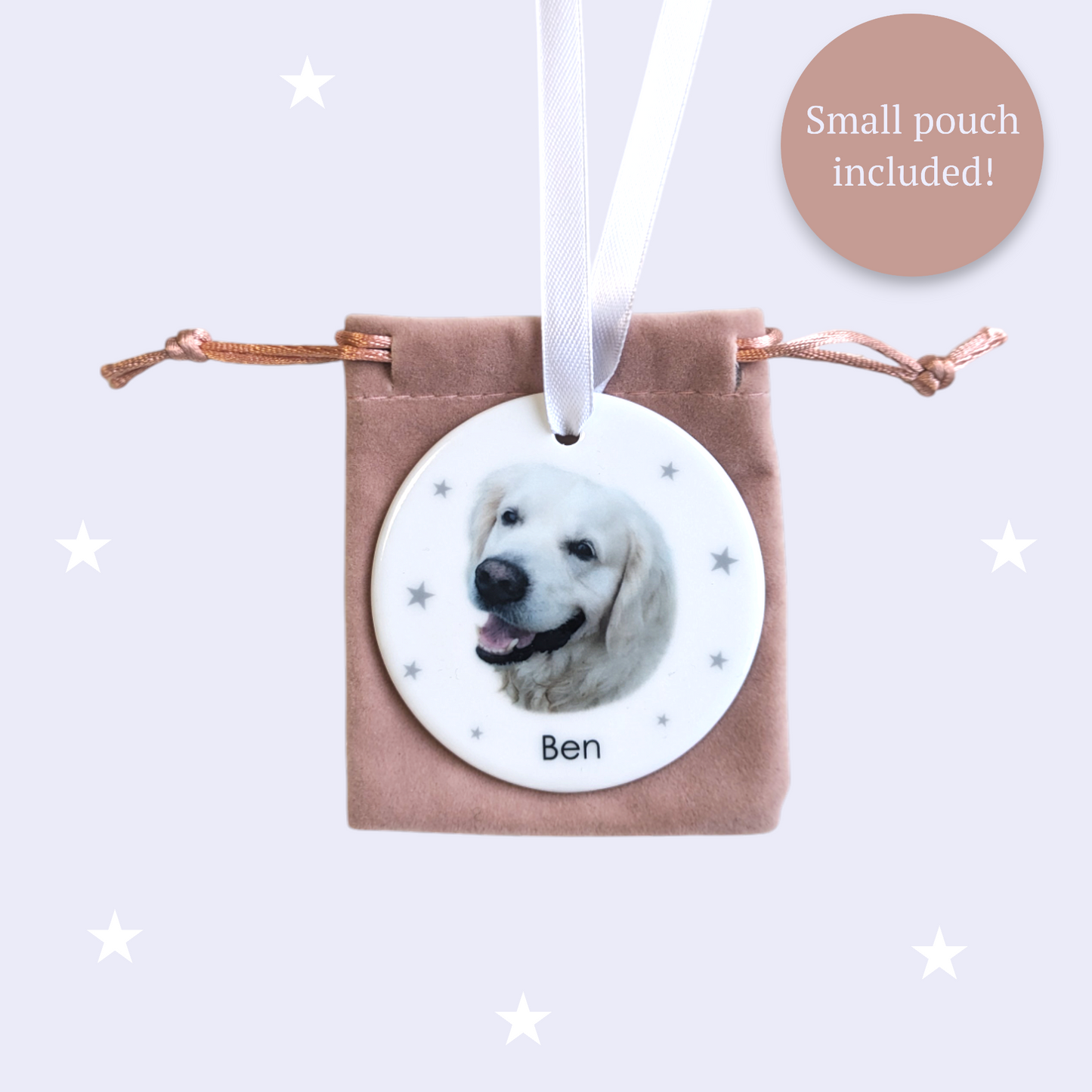 Personalised Pet Bauble with Stars